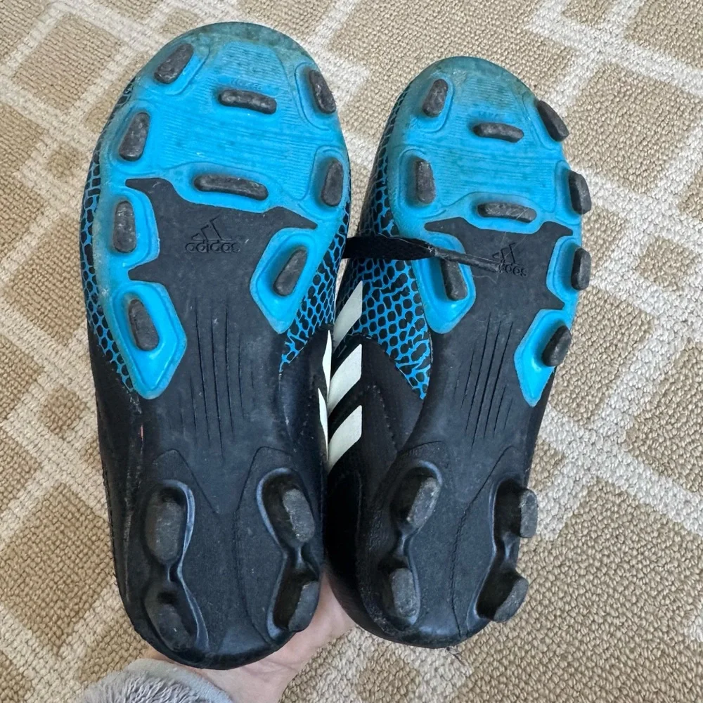 adidas Predator Youth Soccer Cleats FG Blue Black Textured Stud Sports Kids 11